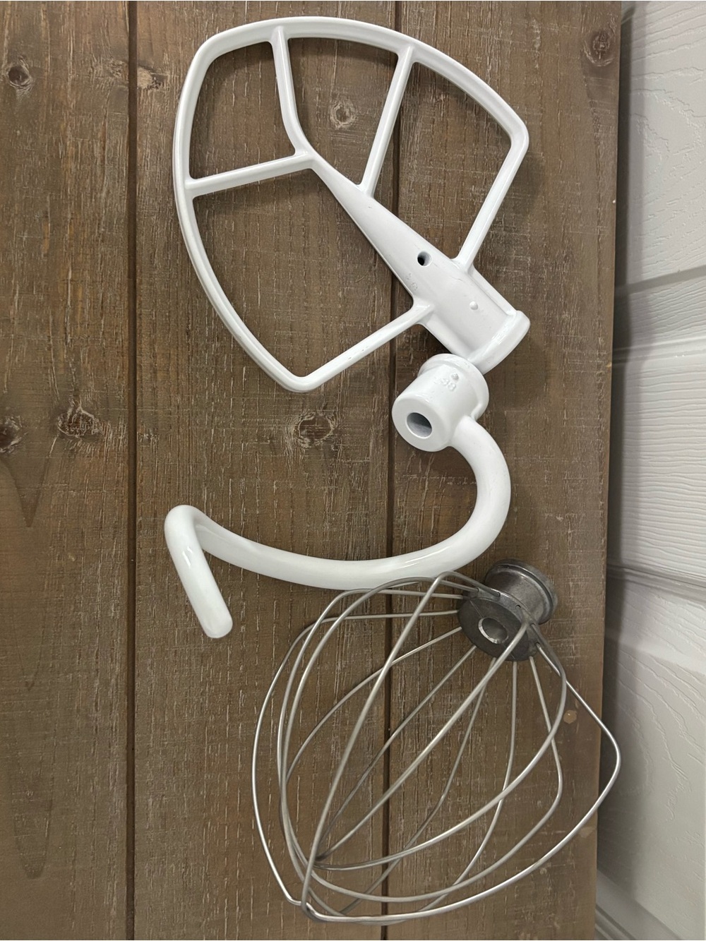 KitchenAid White Paddle Beater, Dough Hook & Wire Whisk Set